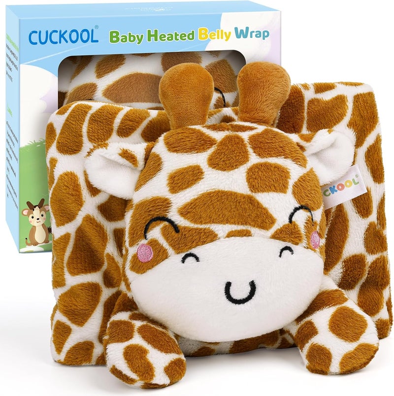 CUCOL Baby Colic and Gas Relief, Heated Tummy Wrap for Newborns Belly Relief by Soothing Warmth, Baby Heating Pad Swaddling Belt Relief & Soothe Gas, Colic and Upset Stomach for Newborn to Toddler (Giraffe) - Image 1